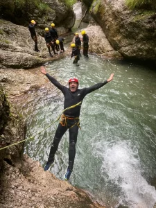 Kaňoning v Slovinsku na Potoku Sušec